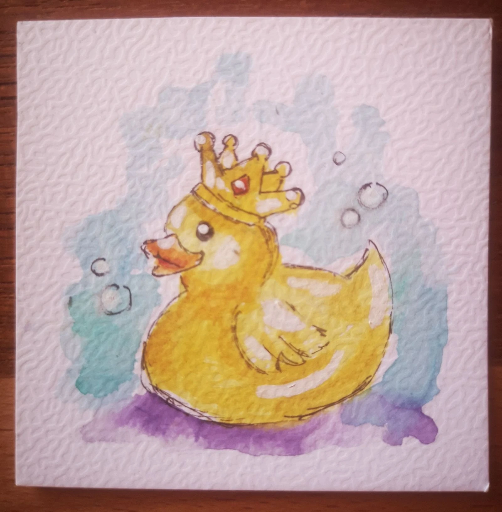 Tríplice de minis aquarelas pintadas à mão "meus 3 patinhos" – photo 5